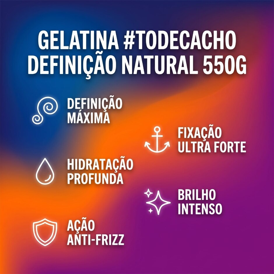 Infográfico — Gelatina #todecacho Definição Natural 550g, foto oficial da loja Salon Line