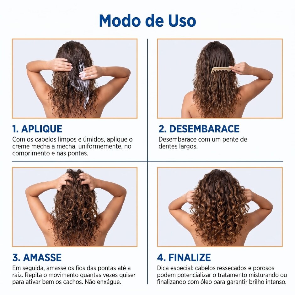 Modo de uso — Creme para Pentear Definição Natural 300ml, foto oficial da loja Salon Line
