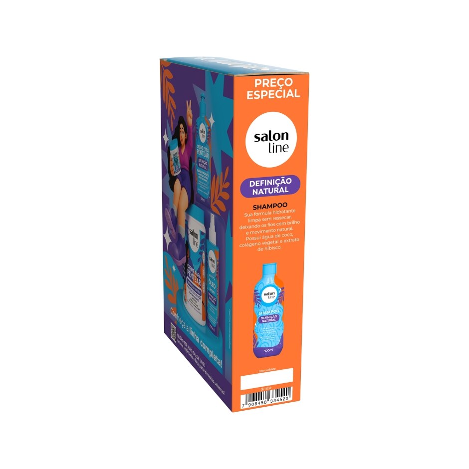 Foto oficial 9 — Kit Shampoo 300ml + Creme Multifuncional 300ml Definição Natural, foto oficial da loja Salon Line