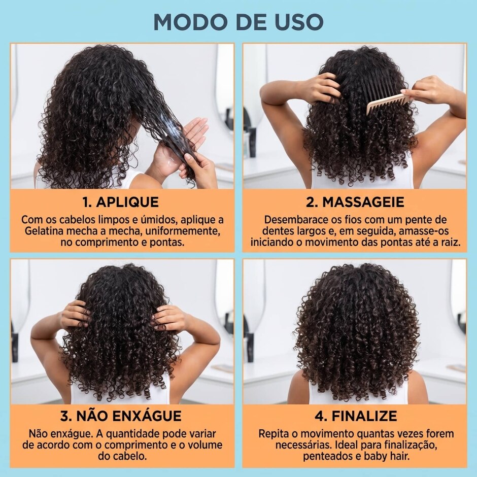 Modo de uso — Gelatina #todecacho Definição Natural 550g, foto oficial da loja Salon Line