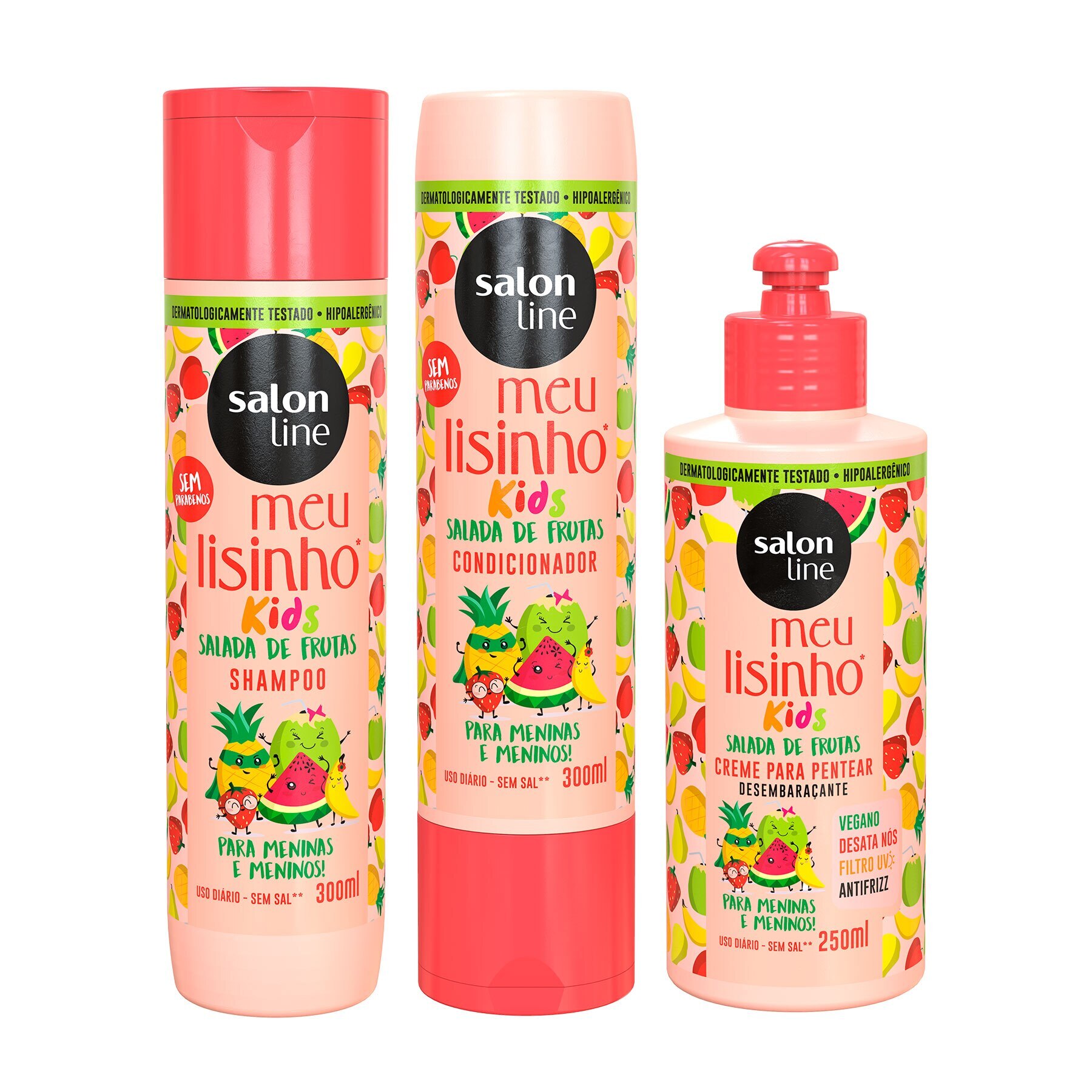 Meu Lisinho Kids Shampoo Condicionador Creme Para Pentear Salon Line