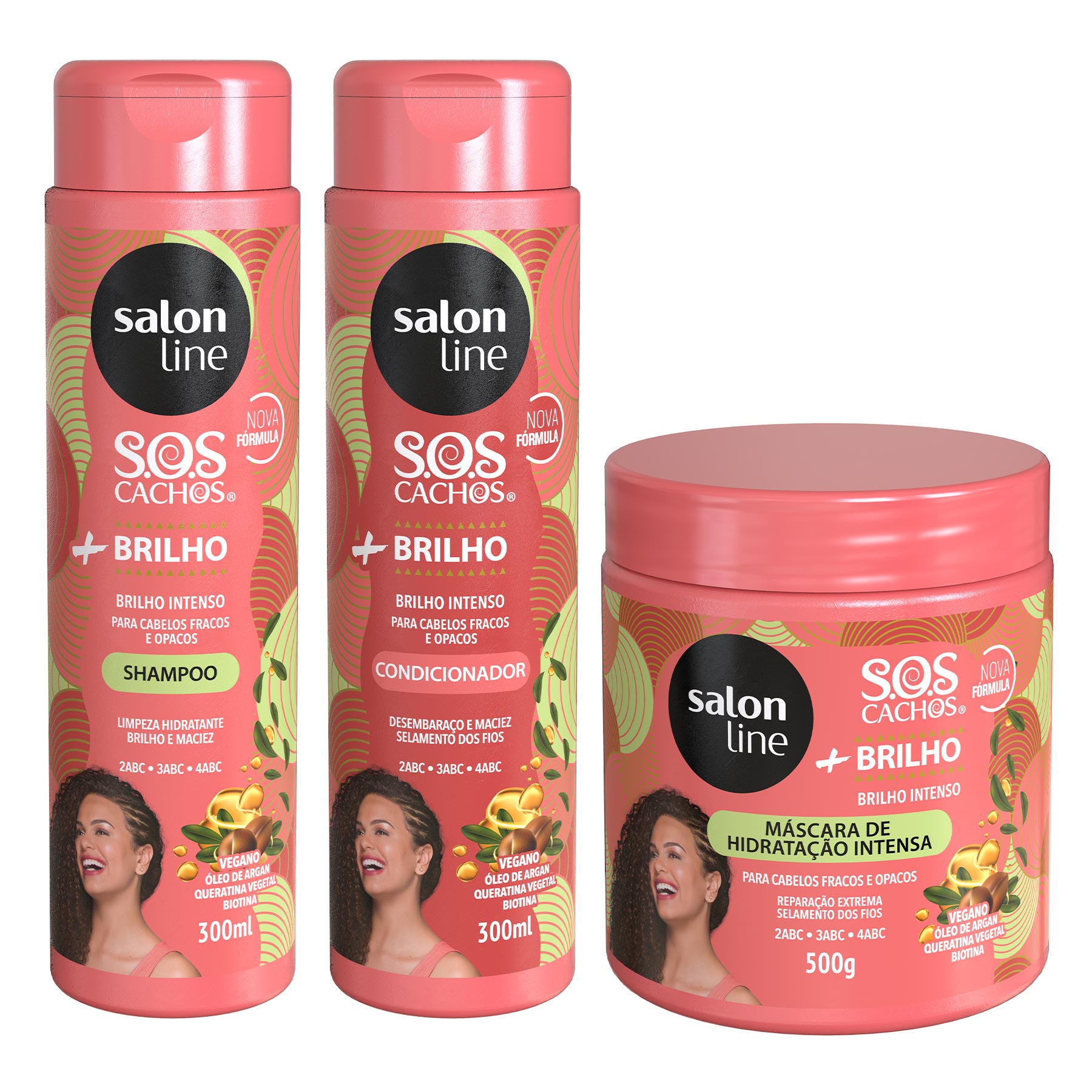 Kit Sos Cachos Salon Line Brilho Fortalecimento Capilar