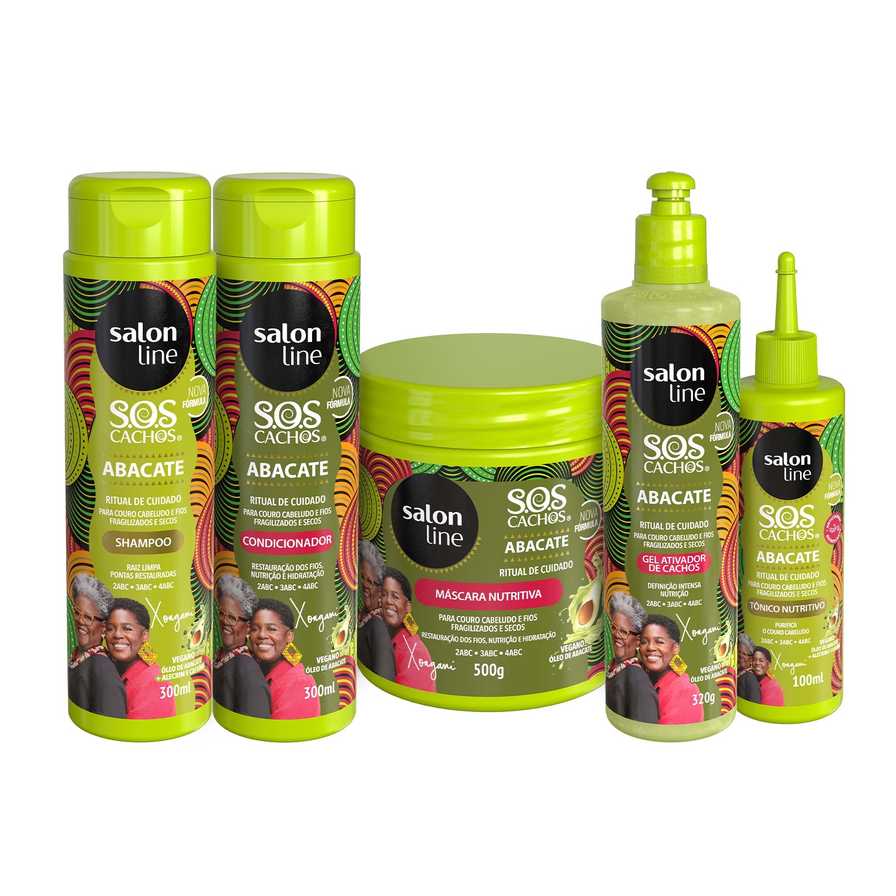 Kit Completo Sos Cachos Abacate Linha Xongani Cris Salon Line