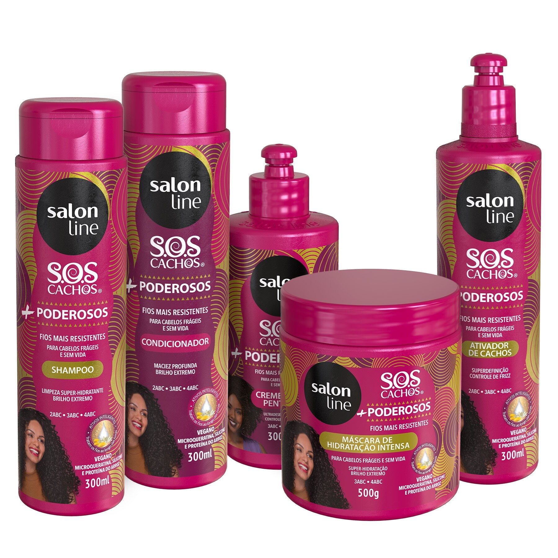 Kit Salon Line Para Cabelos Cacheados 3 A 4abc Sos Cachos