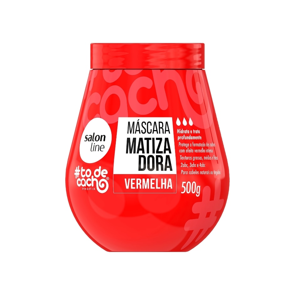 Máscara de Hidratação Matizadora Vermelha #todecacho Salon Line 500g